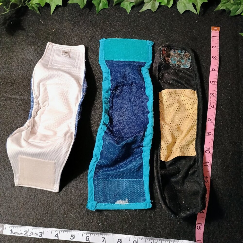 Doggie Belly Bands Denim, Camo & Blue Washable Reusable Male Wraps (Set of 3) - Picture 2 of 3